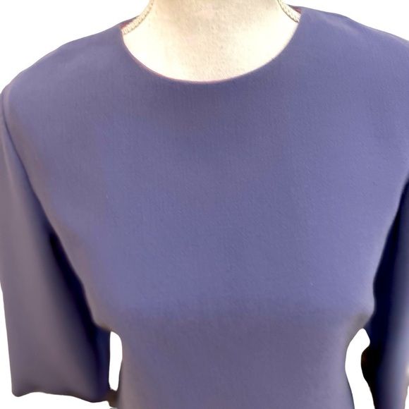 Vintage 90’s Chetta B lined lavender crew neck 3/4 sleeve trimmed mink sz 8 - Picture 4 of 10